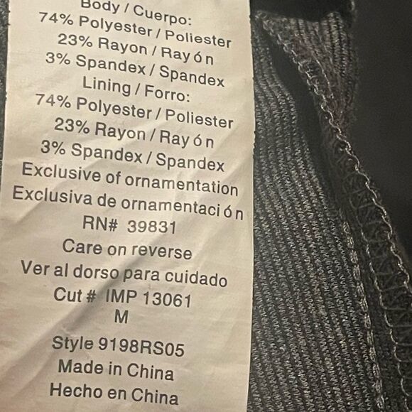 XOXO Gray Sleeveless Tunic/Sheath Mini Dress w/Black Trim & Buttons; SZ M; EUC - Picture 5 of 6